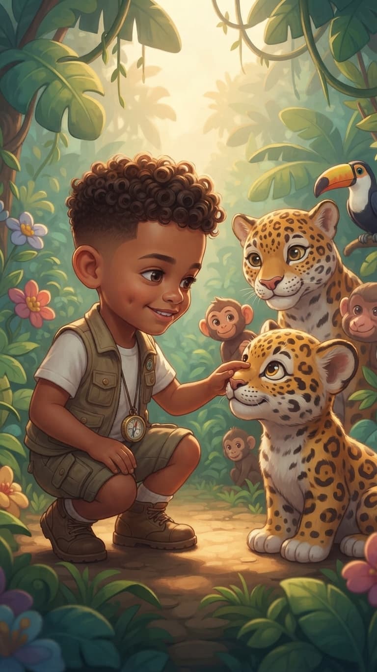 Couverture d'exemple : univers Jungle, style Cartoon 3D (façon Pixar)