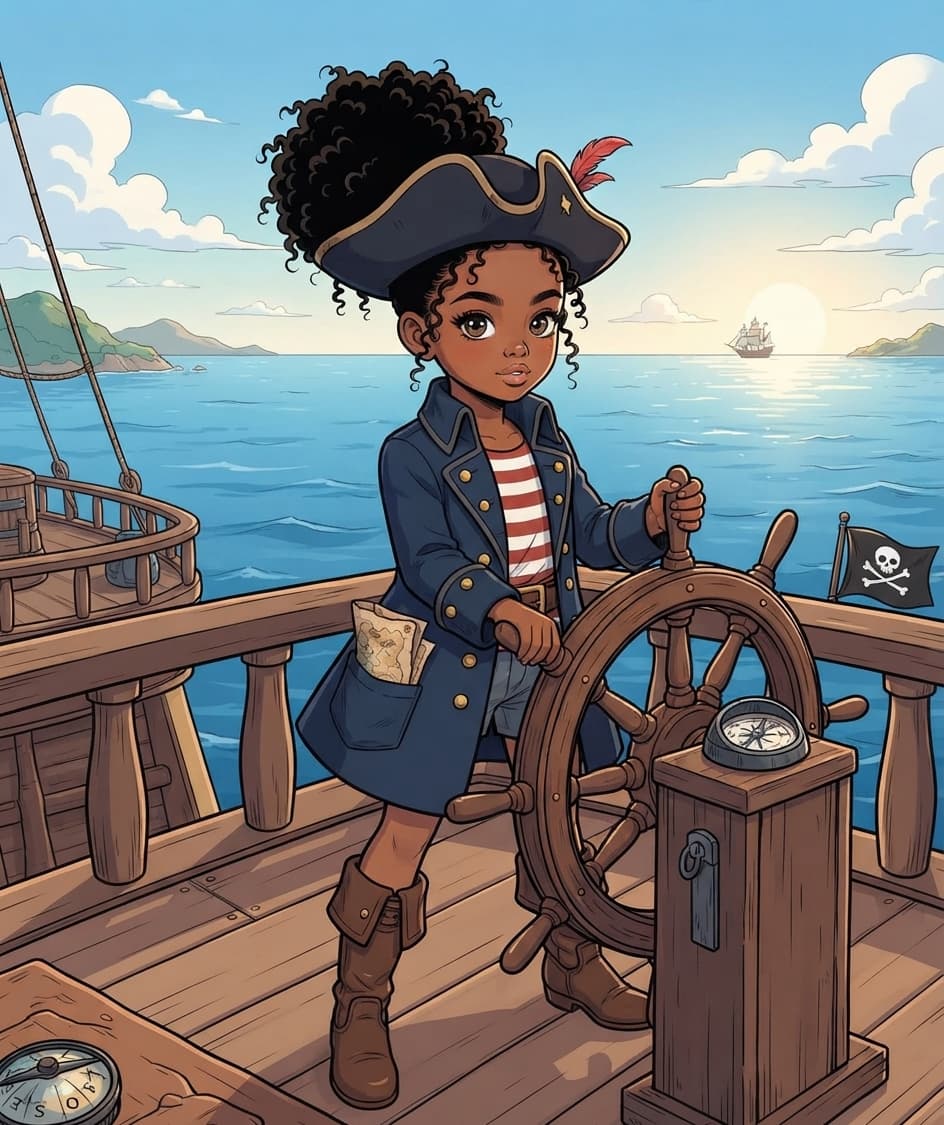 Couverture d'exemple : univers Pirates, style Manga