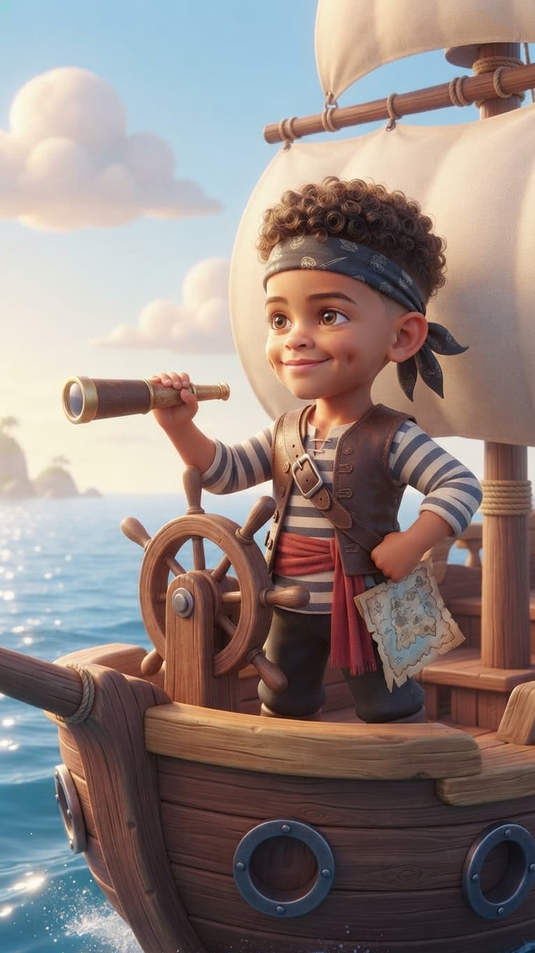 Couverture d'exemple : univers Pirates, style Cartoon 3D (façon Pixar)