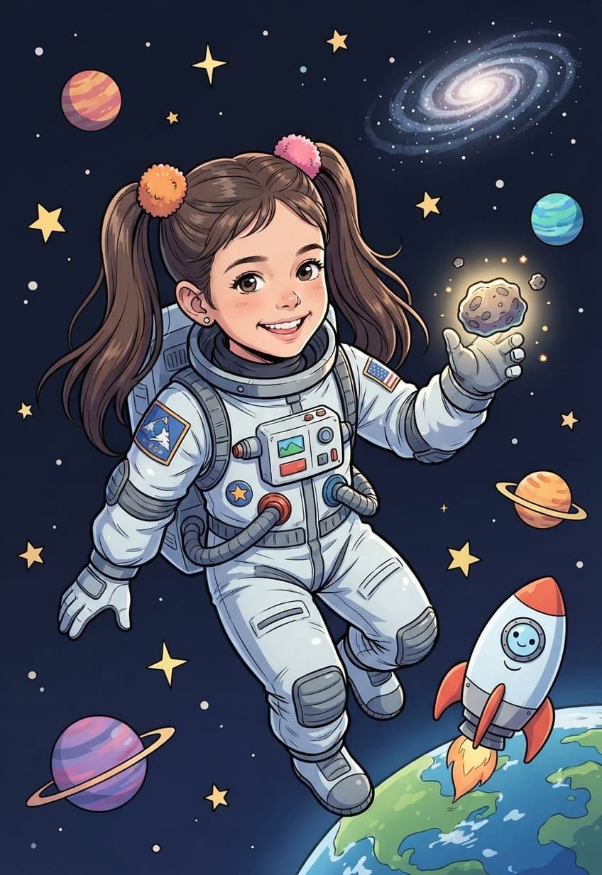 Couverture d'exemple : univers Aventure spatiale, style Manga